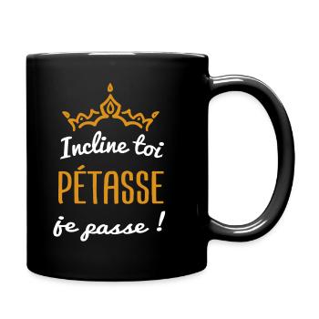 pétasse couronne princesse connasse | cadeau drôle - Mug uni - noir - Droite