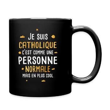 Catholique cadeau drôle femme religion - Mug uni - noir - Droite