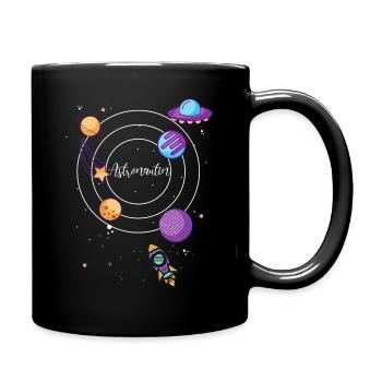 Astronaute, Espace, Planète, Étoile, Lune, Soleil - Mug uni - noir - Droite