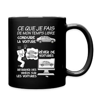 t-shirt voiture humour fan d'automobile - Mug uni - noir - Droite
