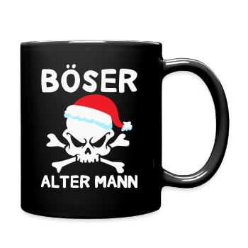 Böser Alter Mann Totenkopf Sarkasmus Rentner - Tasse einfarbig - Schwarz - Rechts