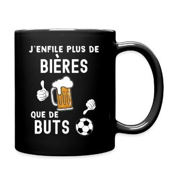 Bière foot et but cadeau apéro humour - Mug uni - noir - Droite