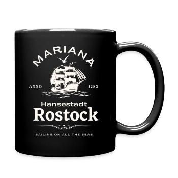 Rostock Hansestadt-Mariana- Schiff & Möwen-Hanse - Tasse einfarbig - Schwarz - Rechts