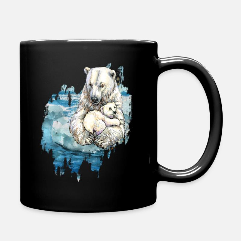 eisbader winterbader winterschwimmer eisbär mama - Mug uni - noir