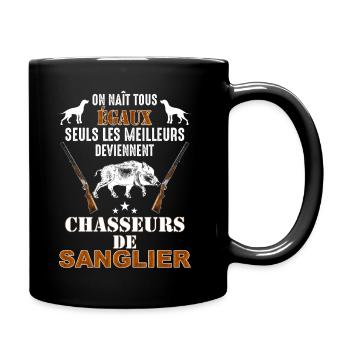 Sanglier Chasse passion pour papa - Mug uni - noir - Droite