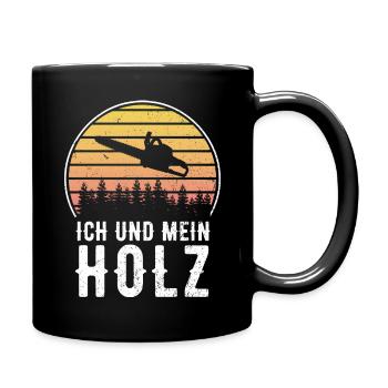 Holzfäller Holzmacher Waldarbeiter Geschenk - Tasse einfarbig - Schwarz - Rechts