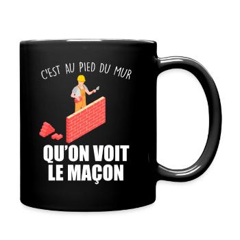 Le maçon humour chantier cadeau papa - Mug uni - noir - Droite