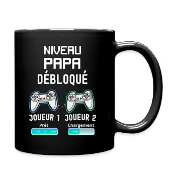 Papa joueur de jeux vidéo et futur papa - Mug uni - noir - Droite