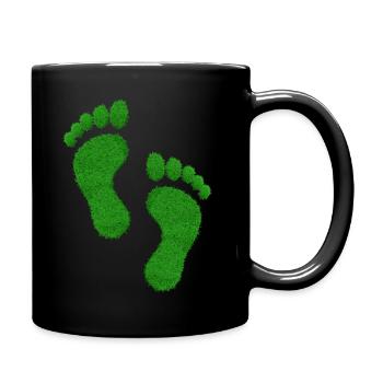 Green Footprint - Full Colour Mug - black - Right
