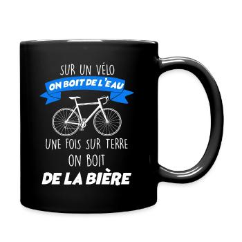 Cycliste vélo passion humour - Mug uni - noir - Droite