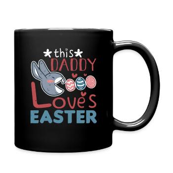 Papa aime l’œuf de lapin de Pâques Dimanche de Pâques - Mug uni - noir - Droite