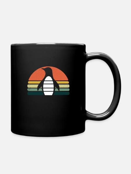 Retro Vintage Penguins Cute Snow Cool Penguin - Tasse einfarbig - Schwarz