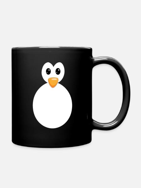 Penguin Body Whole Silhouette Kawaii Cute Penguin - Tasse einfarbig - Schwarz