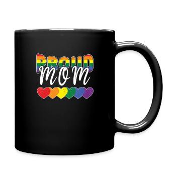 Rainbow Proud Mom Pride Mama Happy Mother's Day - Tasse einfarbig - Schwarz - Rechts
