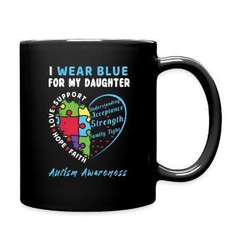 Daughter Blue Special Autism Awareness - Tasse einfarbig - Schwarz - Rechts