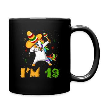 19 ans Dab Unicorn Mexicain Cinco De Mayo - Mug uni - noir - Droite
