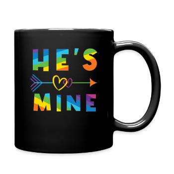 Mine He Gay Pride LGBT Pride Month - Tasse einfarbig - Schwarz - Rechts