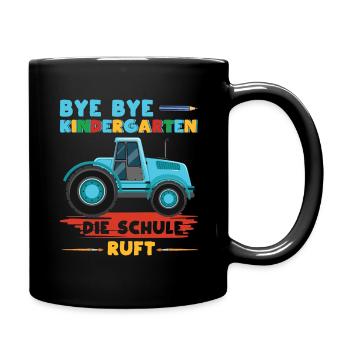 Kinder Kindergarten Die Schule Ruft Einschulung - Tasse einfarbig - Schwarz - Rechts