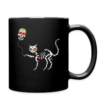 Sugarskull Cat Mexico Mexican Happy Cinco De Mayo - Tasse einfarbig - Schwarz - Rechts
