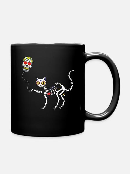 Sugarskull Cat Mexico Mexican Happy Cinco De Mayo - Tasse einfarbig - Schwarz