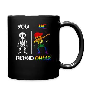 Dab Skeleton Rainbow Proud Queer Pride LGBT - Tasse einfarbig - Schwarz - Rechts