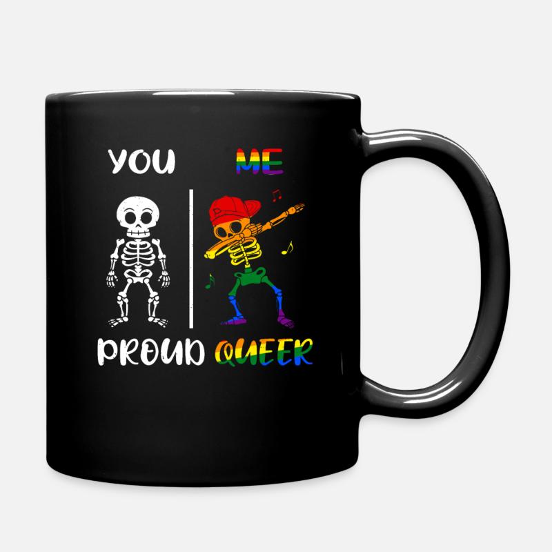 Dab Skeleton Rainbow Proud Queer Pride LGBT - Tasse einfarbig - Schwarz