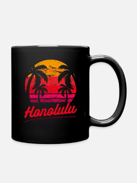 Honolulu Vacation Surf Beach Tropical Summer - Tasse einfarbig - Schwarz