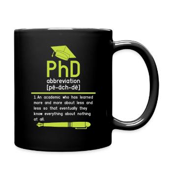 Definition PhD Graduation Doctorate Graduate - Tasse einfarbig - Schwarz - Rechts