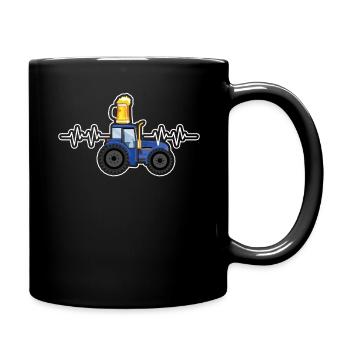 Farm Farmer Rancher Drive Heart Beer Lover Tractor - Full Colour Mug - black - Right