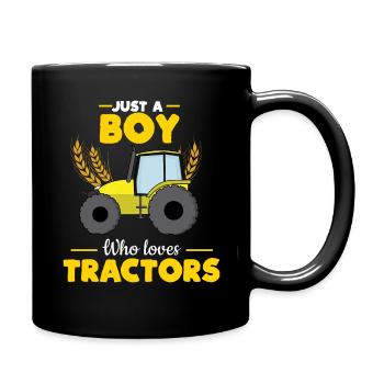 Farm Farmer Rancher Drive Juste un garçon aime le tracteur - Mug uni - noir - Droite