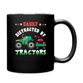 Agriculteur agricole Rancher Facilement distrait Tracteur - Mug uni - noir - Droite