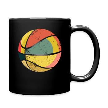 Retro Ball Game Sport Basket Ball Basketball - Full Colour Mug - black - Right