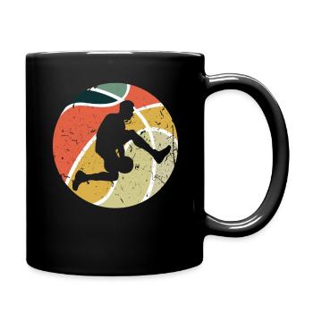 Vintage Retro Game Sport Basket Ball Basketball - Full Colour Mug - black - Right