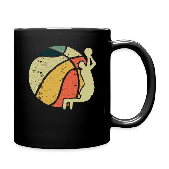 Vintage Ball Game Sport Basket Ball Basketball - Full Colour Mug - black - Right