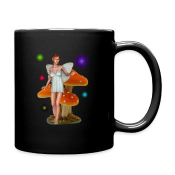 Fairy Art Fantasy Illustration - Full Colour Mug - black - Right