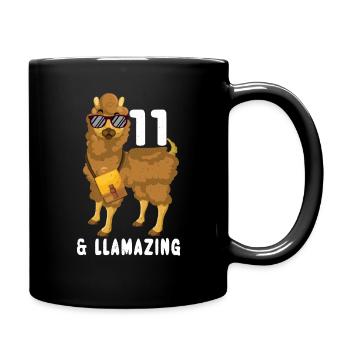 Kawaii Naissance Né 11 ans Alpaga Llama - Mug uni - noir - Droite