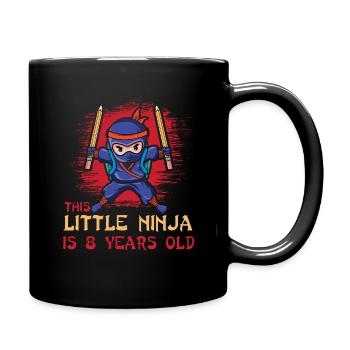 Birth Born Age 8 Years Old Japan Japanese Ninja - Full Colour Mug - black - Right