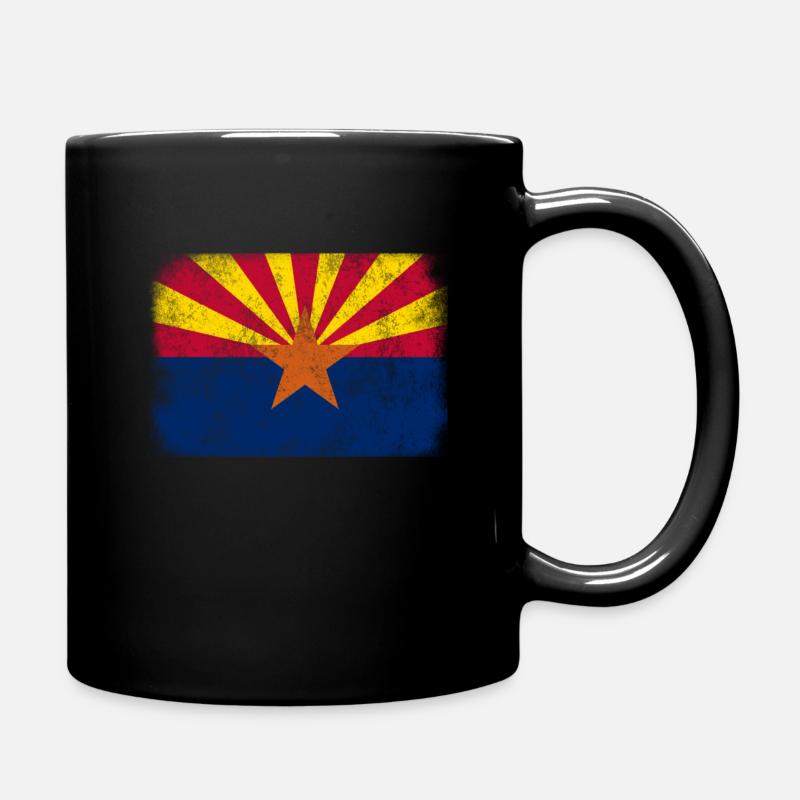 America US Flag Distressed State Flag Arizona - Tasse einfarbig - Schwarz