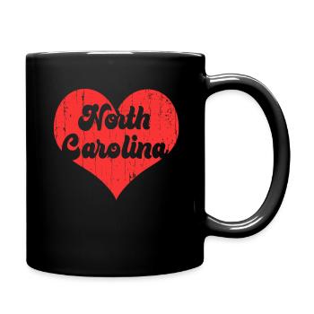 America Citizen US State Heart Love North Carolina - Full Colour Mug - black - Right