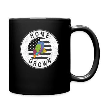 Land Map America US Flag Home Grown Maine - Full Colour Mug - black - Right