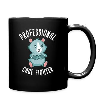 Cage Fighter Funny Guinea Pig Motif - Full Colour Mug - black - Right
