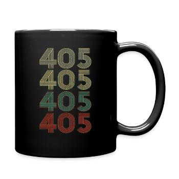 Retro America State Flag Area Code Oklahoma - Tasse einfarbig - Schwarz - Rechts
