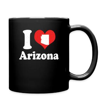 America Citizen US State Love I Heart Arizona - Full Colour Mug - black - Right
