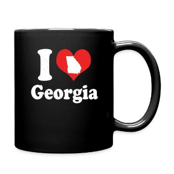 America Citizen US State Love I Heart Georgia - Full Colour Mug - black - Right