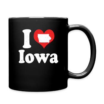 America Citizen US State Love I Heart Iowa - Full Colour Mug - black - Right