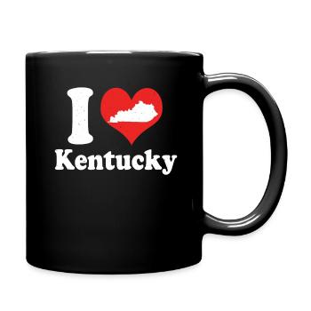 America Citizen US State Love I Heart Kentucky - Full Colour Mug - black - Right
