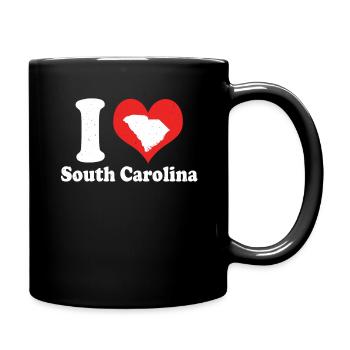 America Citizen US State Love Heart South Carolina - Full Colour Mug - black - Right