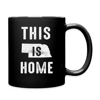 Carte Amérique État américain Drapeau Cette maison Nebraska - Mug uni - noir - Droite