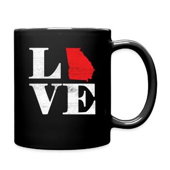 Fière Amérique Carte terrestre de l’État Amour Géorgie - Mug uni - noir - Droite