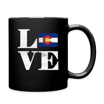 Proud America State Land Map Love Colorado - Tasse einfarbig - Schwarz - Rechts